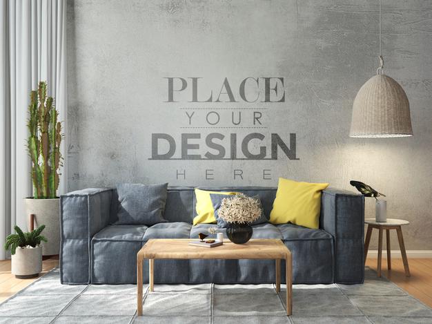 Poster Frame Mockup Interior In A Bedroom Psd