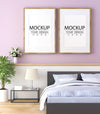 Poster Frame Mockup Interior In A Bedroom Psd