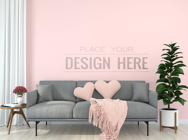 Poster Frame Mockup Interior In A Bedroom Psd