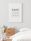 Poster Frame Mockup Interior In A Bedroom Psd