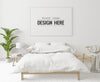 Poster Frame Mockup Interior In A Bedroom Psd