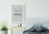 Poster Frame Mockup Interior In A Bedroom Psd