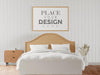 Poster Frame Mockup Interior In A Bedroom Psd