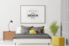 Poster Frame Mockup Interior In A Bedroom Psd