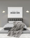 Poster Frame Mockup Interior In A Bedroom Psd