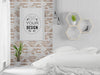 Poster Frame Mockup Interior In A Bedroom Psd