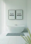 Poster Frame Mockup On Bathroom Interior Psd