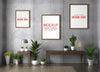 Poster Frame Mockup On The Wall With Plant Psd
