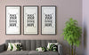 Poster Frames In Living Room Mockup Psd