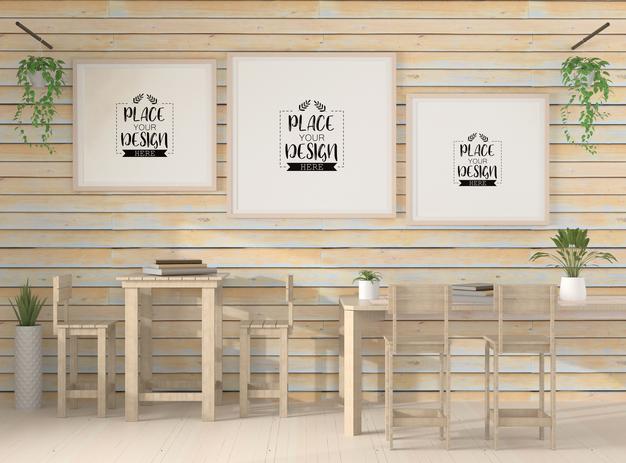 Poster Frames In Living Room Psd