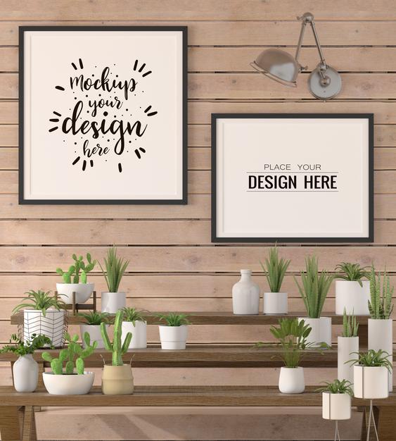 Poster Frames In Living Room Psd