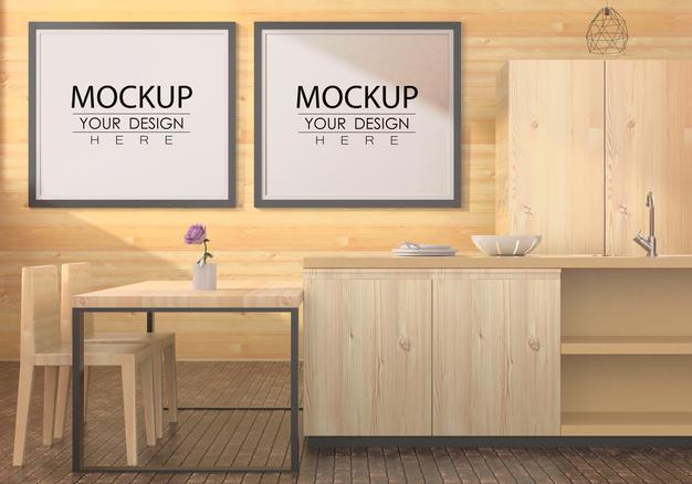 Poster Frames In Living Room Psd