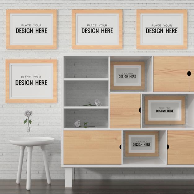 Poster Frames In Living Room Psd