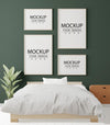 Poster Frames Mockup In A Bedroom Psd