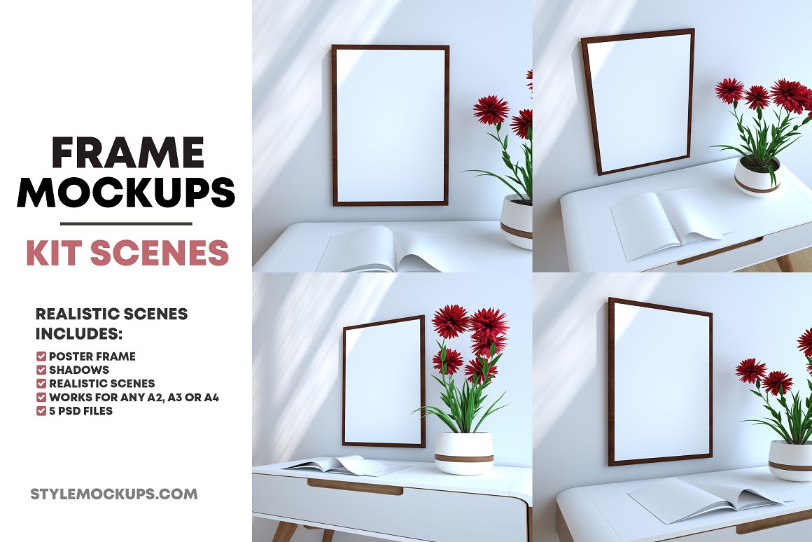 Poster Frames Scene Kit Mockups