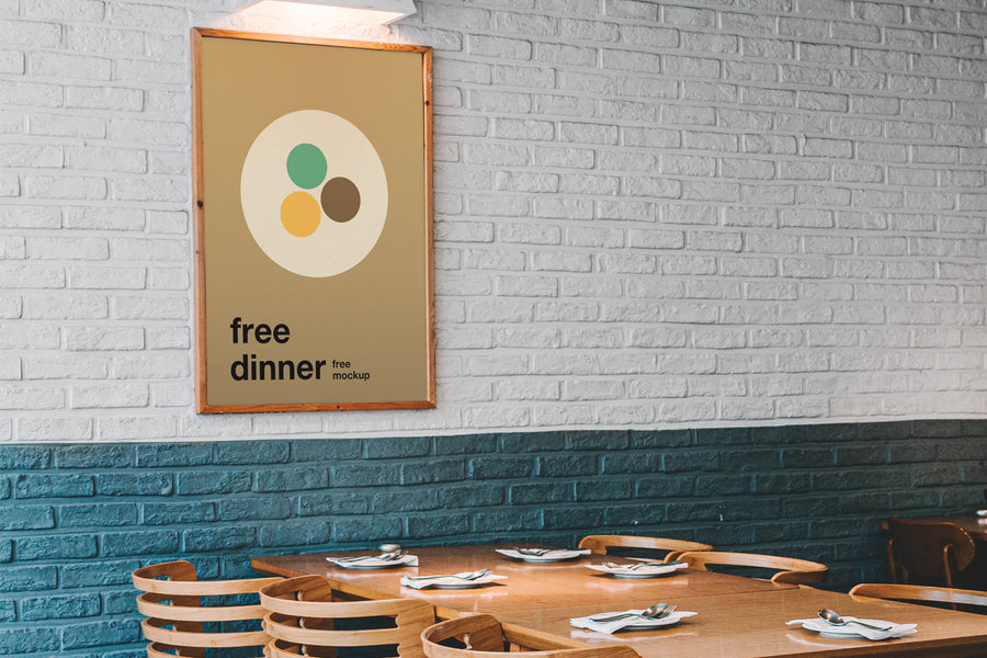 Poster In Restaurant Mockup