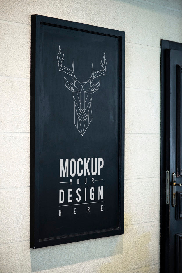 Poster Mockup Outside Of A Shop Psd