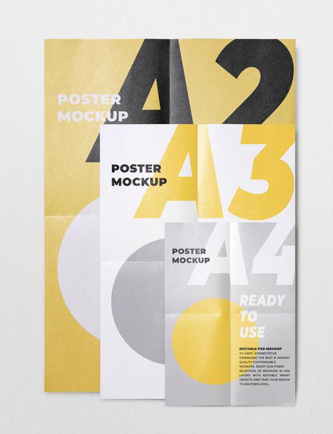 Poster Mockups In Various Sizes Psd