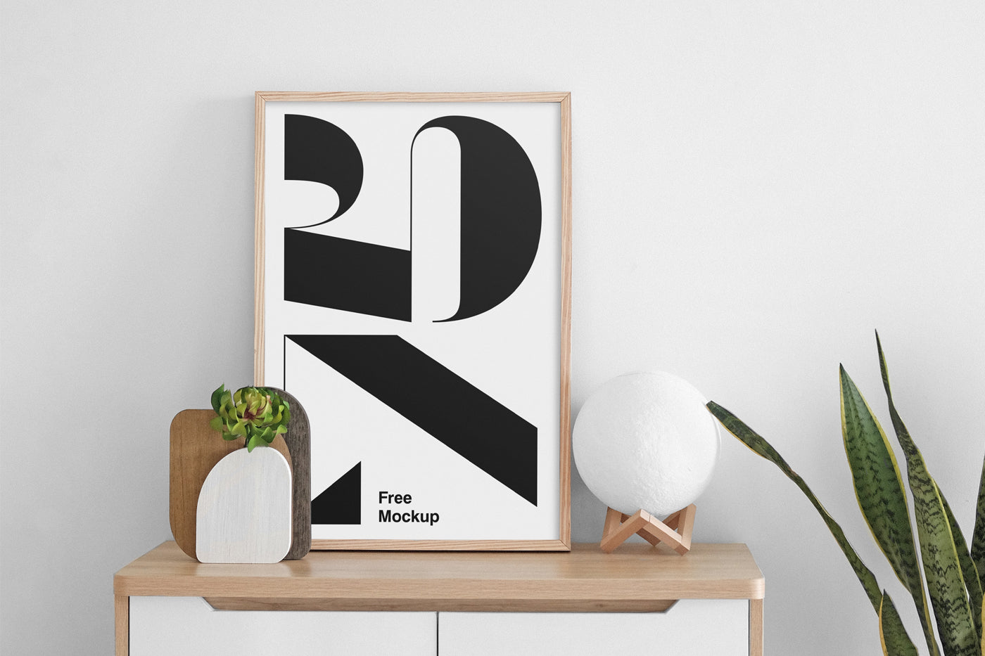 Poster On Cabinet Mockup