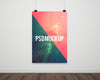 Poster On White Wall Mock Up Psd
