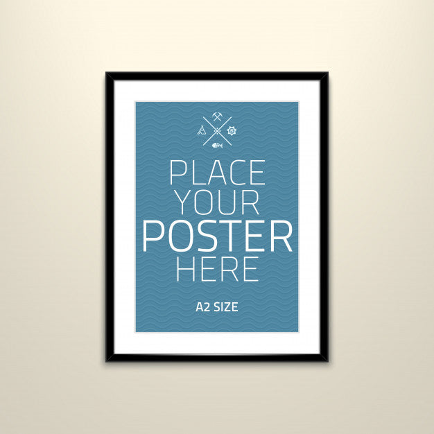 Poster Template of a Blank Paper Sheet in Frame