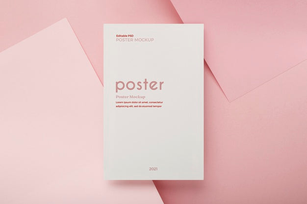Poster Template On Pink Colors Background Psd
