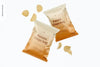 Potato Chips Bags Mockup, Floating Psd