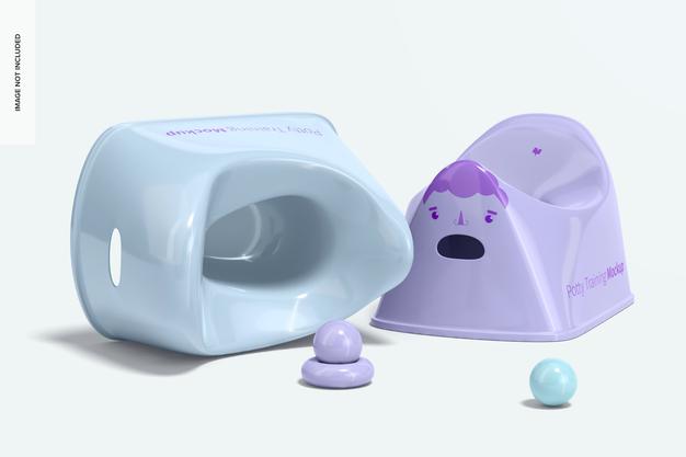 Potty Training Mockup, Left View Psd
