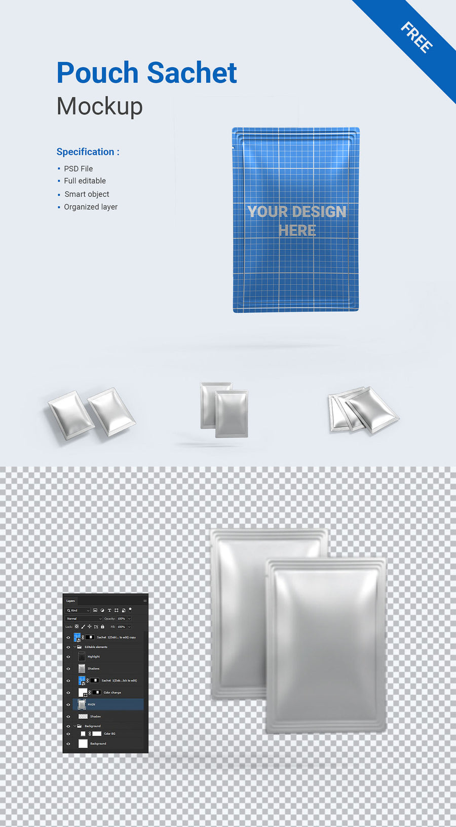 Pouch Sachet Mockup