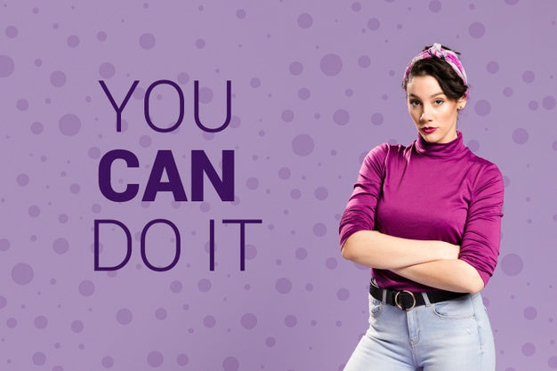 Powerful Woman With Mock-Up Psd