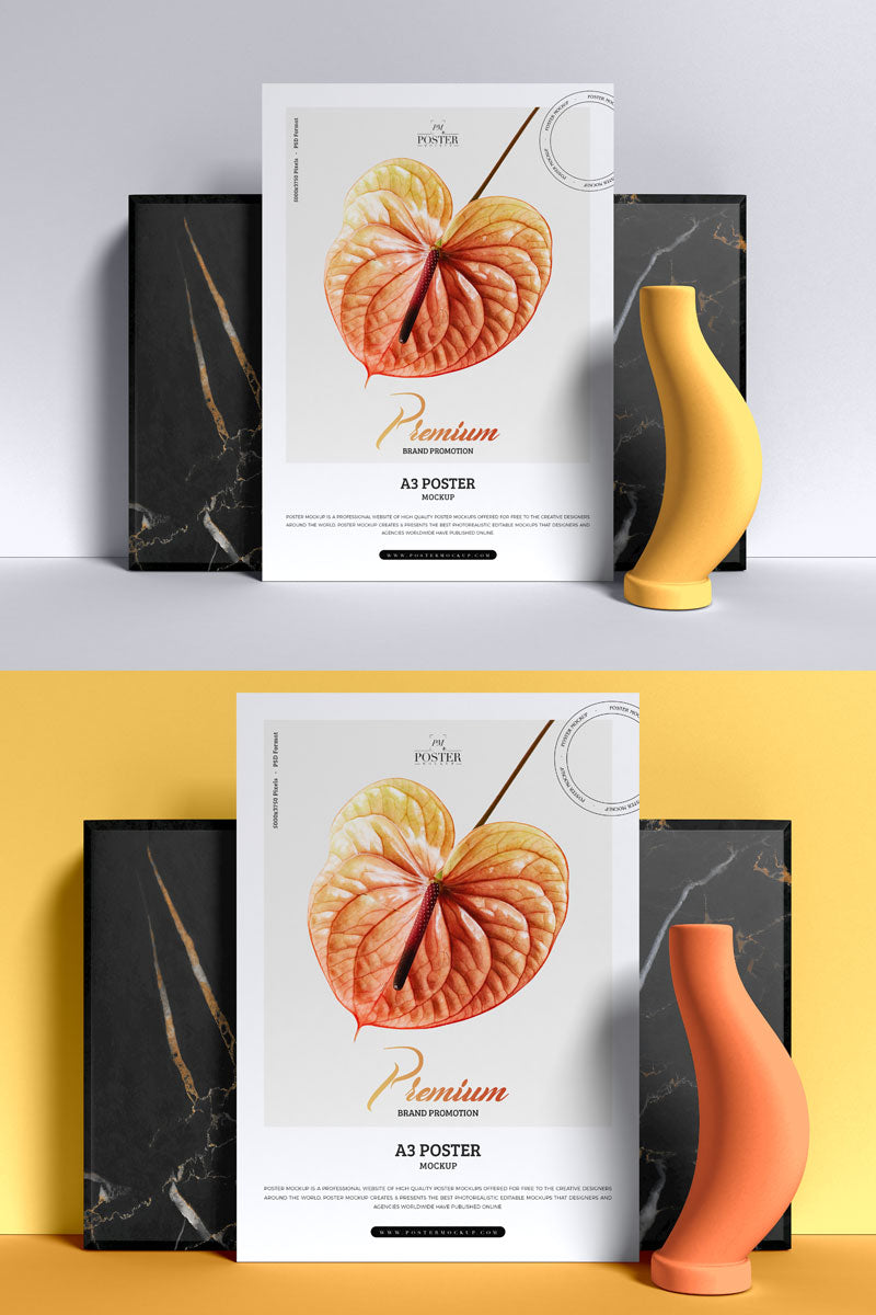 Premium Branding A3 Poster Mockup