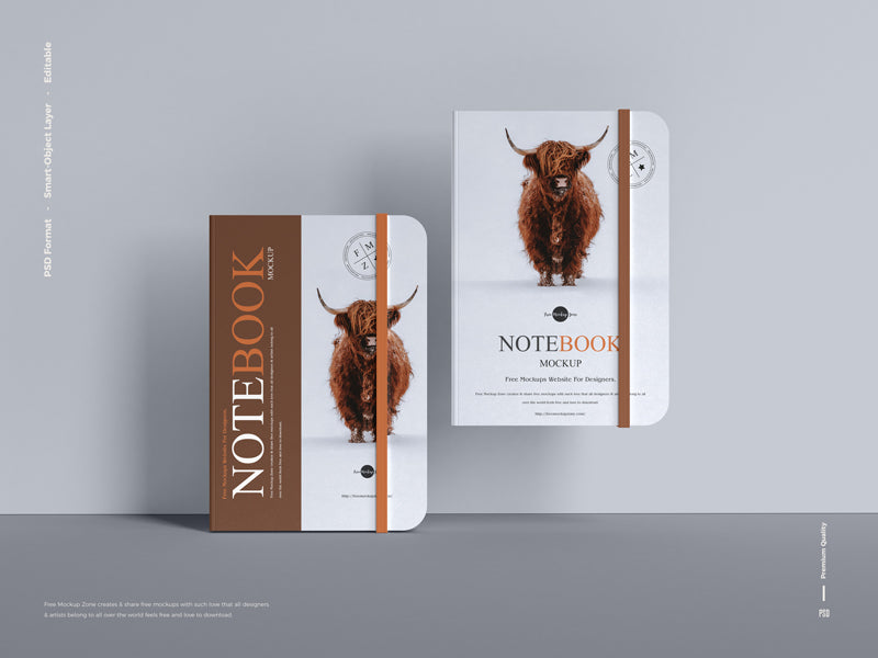 Premium Branding A5 Notebook Mockup
