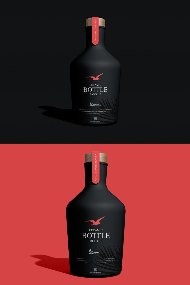 Premium Ceramic Bottle Mockup Psd