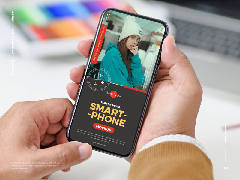 Premium Person Using Smartphone Mockup