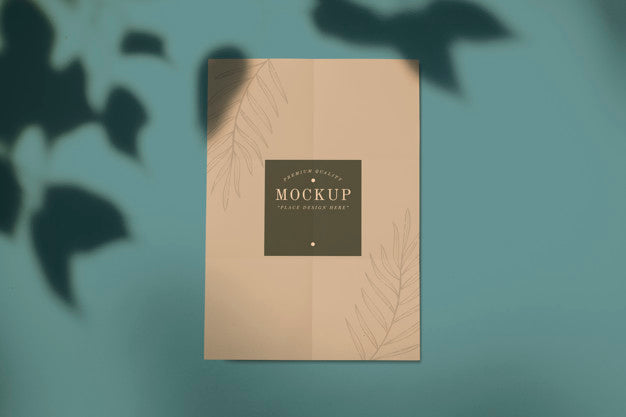 Premium Quality Card Mockup With A Leaf Design Psd