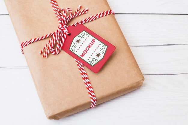 Present Box Mockup With Christmas Concept Psd