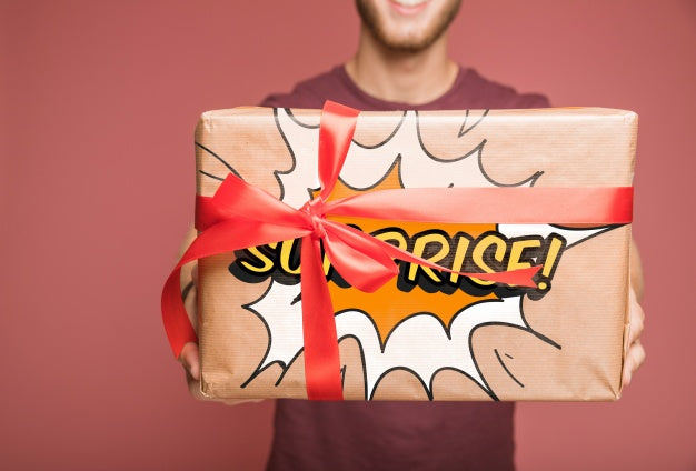 Present Box Mockup With Gifting Concept Psd