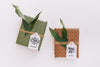 Present Box Mockup With Leaves Psd