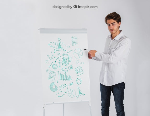 Presentation Concept With Businessman Psd