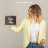 Presentation Concept With Woman Holding Slate Psd