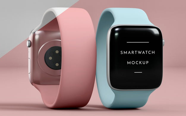 Presentation For Back And Front Smartwatches With Screen Mock-Up Psd