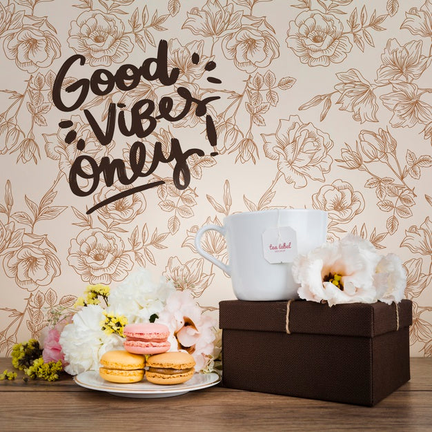 Pretty Arrangement With Motivational Quote Psd