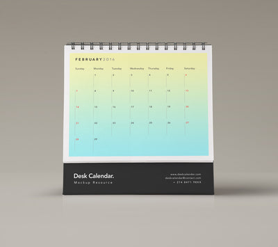 White Clean Calendar Mockup Mockup
