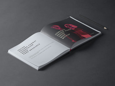 Perspective View of Square Psd Hardcover Book Mockup