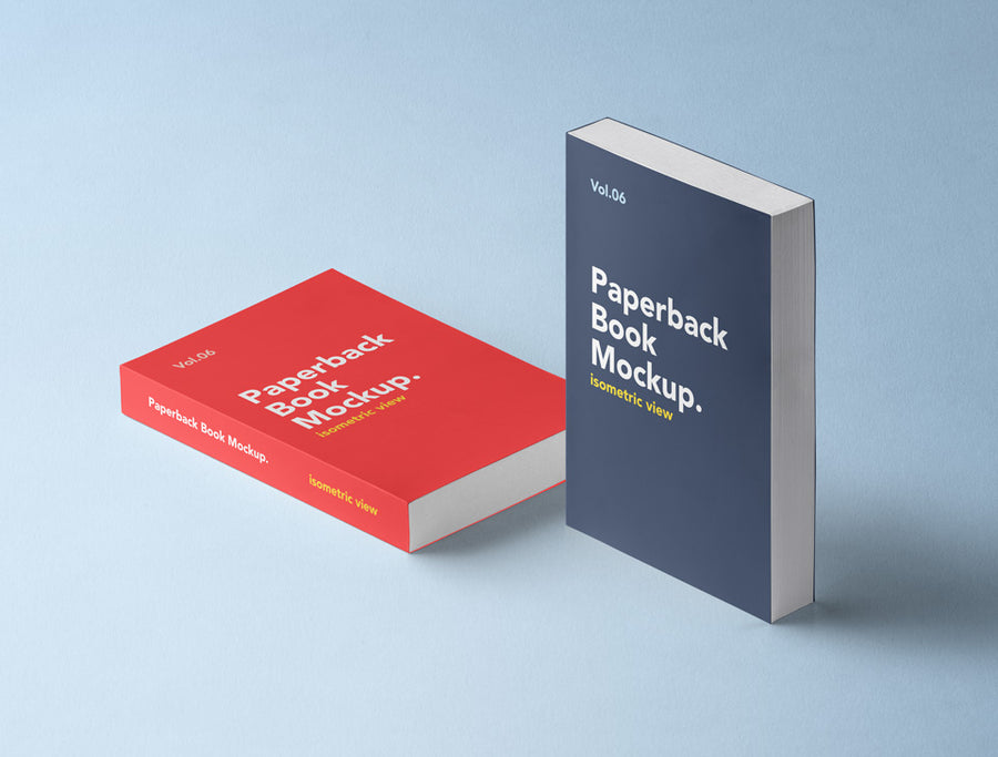 Two Vertical Hardcover Book Mockup (5,25x8 in)