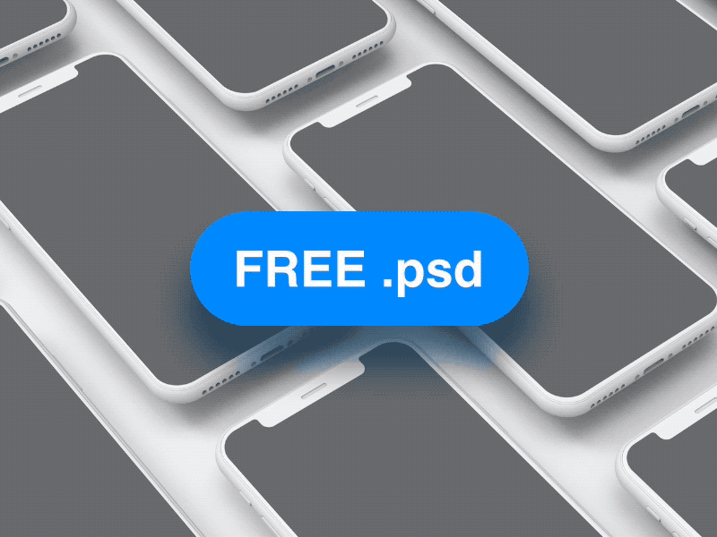 FREE 5k Isometric Floating iPhones Mockup