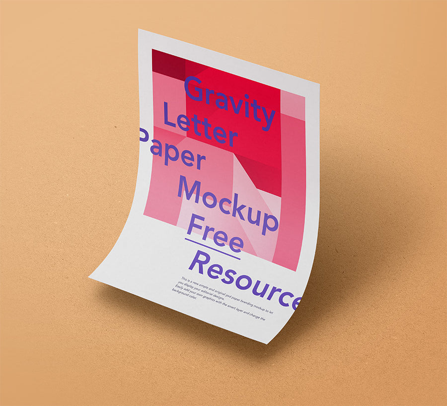 Floating Design Gravity Paper Mockup Psd