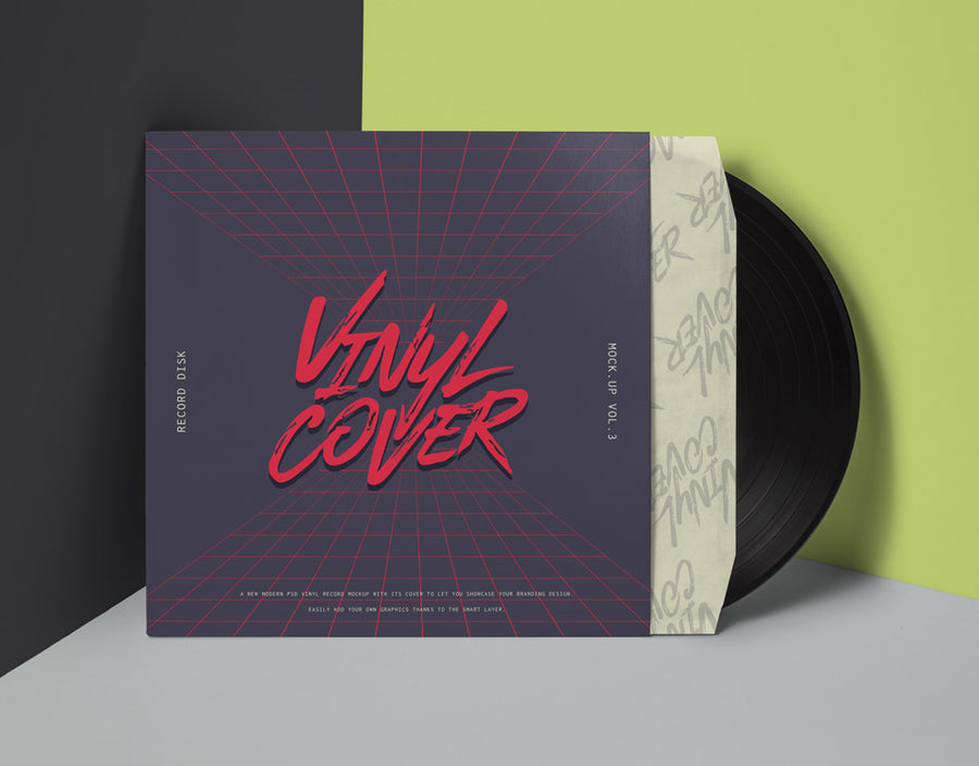 Vinyl Cover Record Psd Mockup