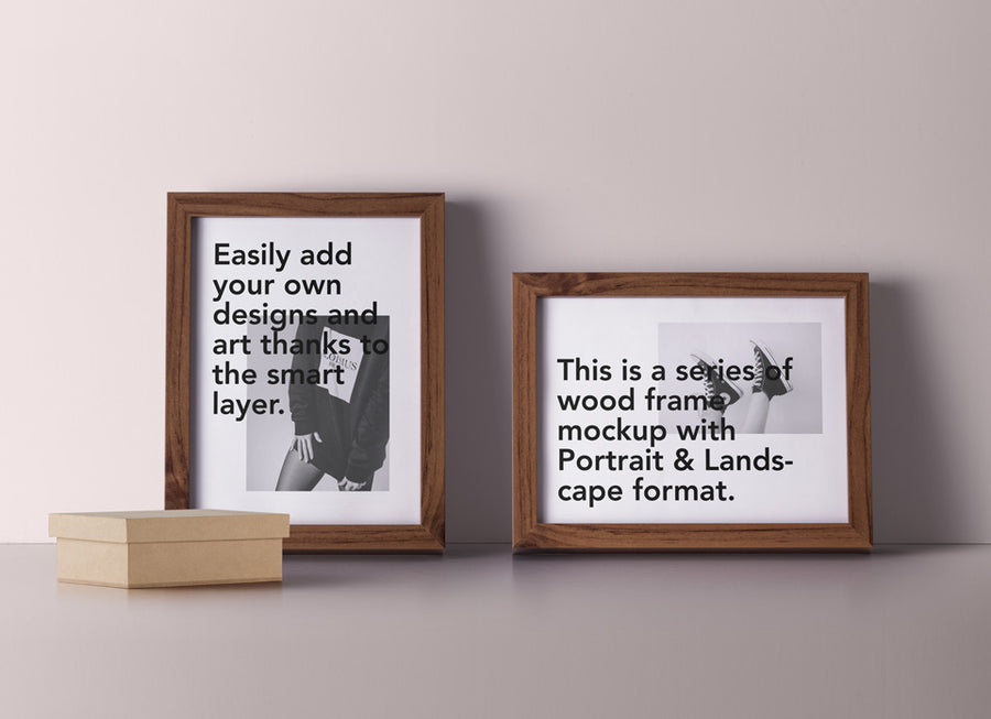Modern Psd Wood Frame Mockup
