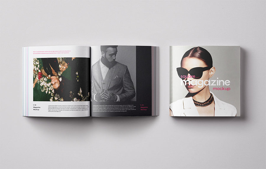 Square Psd Magazine Design Mockup